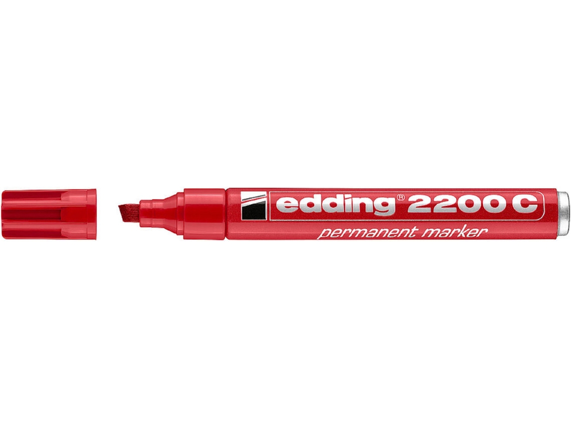 EDDING 4-2200C 002 Marcador permanente com ponta de cinzel vermelho
