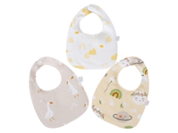 Babadores de Algodão Estampados 3 Peças para Recém-nascidos, Avental para Babando Bebês, Pano para Esfregar, Forte e Absorvente Alimentação Babadores
