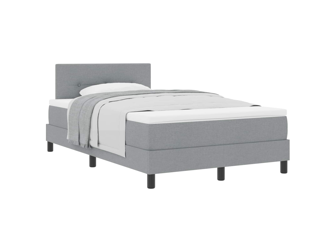 Cama Box com Colchão Cinzento Claro Tecido MAISON EXCLUSIVE (120x200 cm)