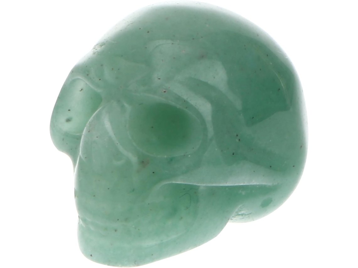 Crânio Natural Esculpido 3 8 1 5 Polegadas Decoração Escritório Ornamento Cristal Verde Fluorita Estátua Única GOKOCO