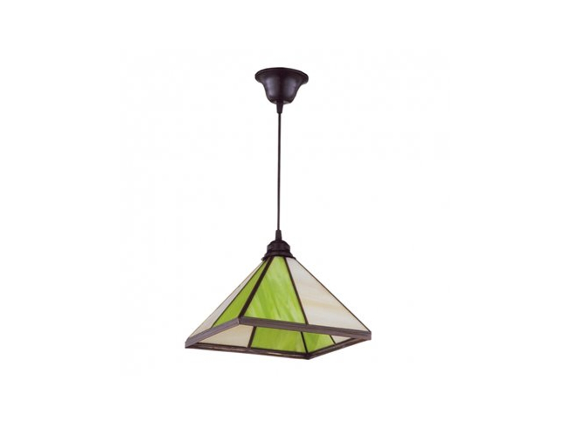 Pingente Lanterna Pirâmide Pistache 1x27 Regx27 Fabrilamp