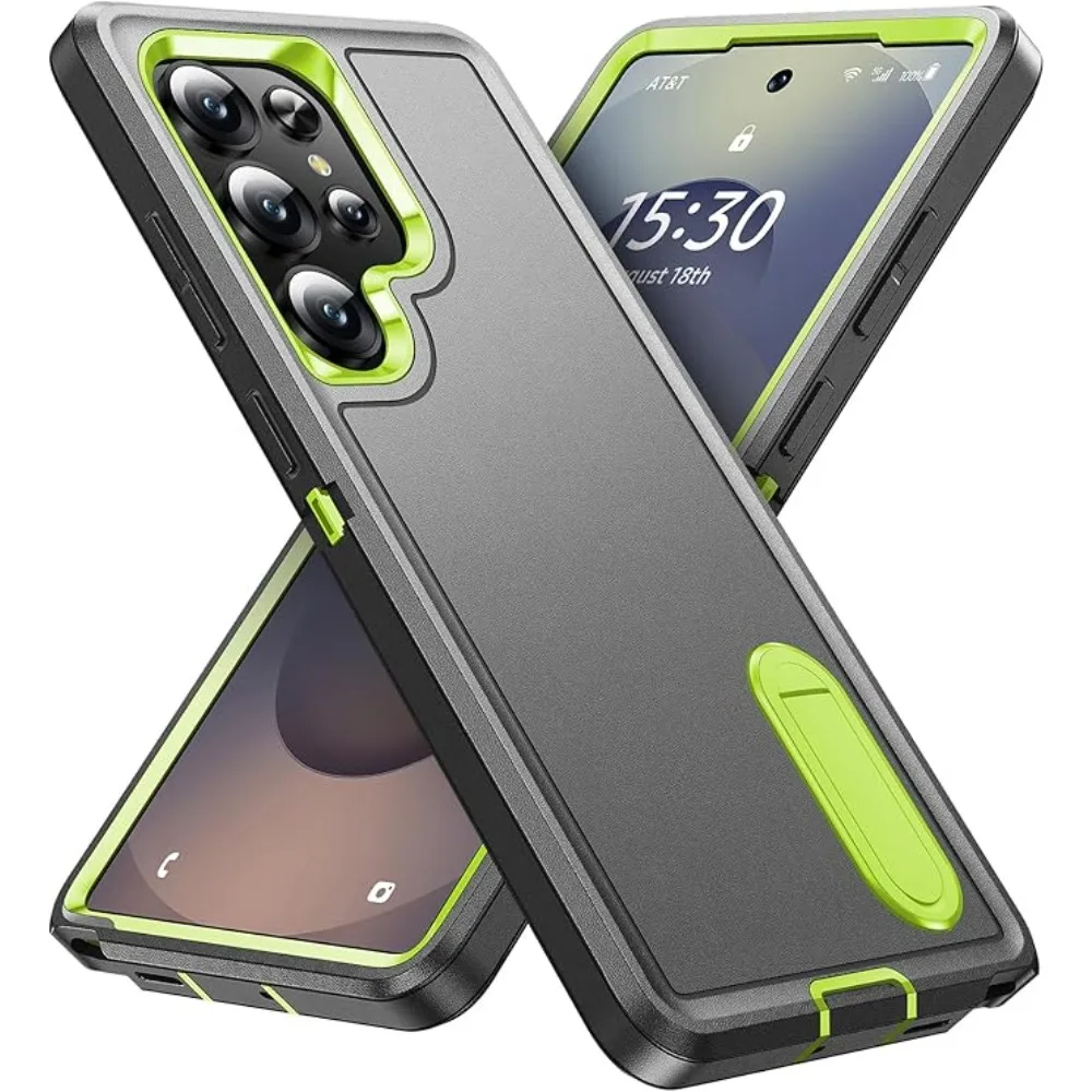 (cinza-esverdeado, Galaxy S26 Plus) Capa Protetora Fosca Resistente E Durável, De Nível Militar, Com Suporte.