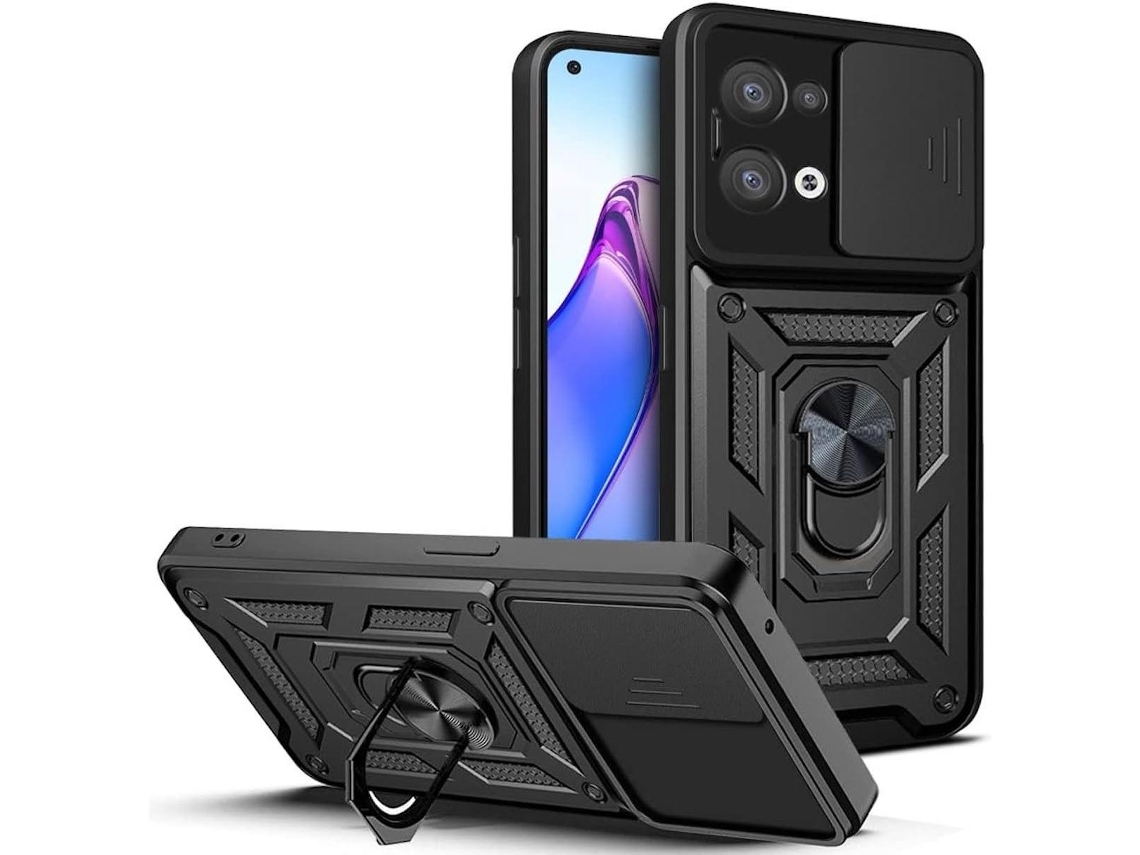 Lurelia Capa Antichoque Para Oppo Reno 8 (5g), Anel De Suporte E Proteção De Lente
