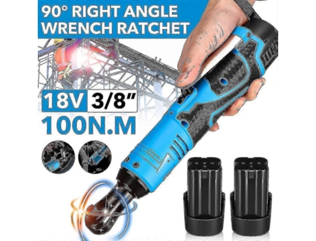 100 Nm 18 Volt Cordless Electric Ratchet Wrench Repair Tool Rechargeable Right Angle Wrench Set With 2 Batteries And Charger Beijiyi