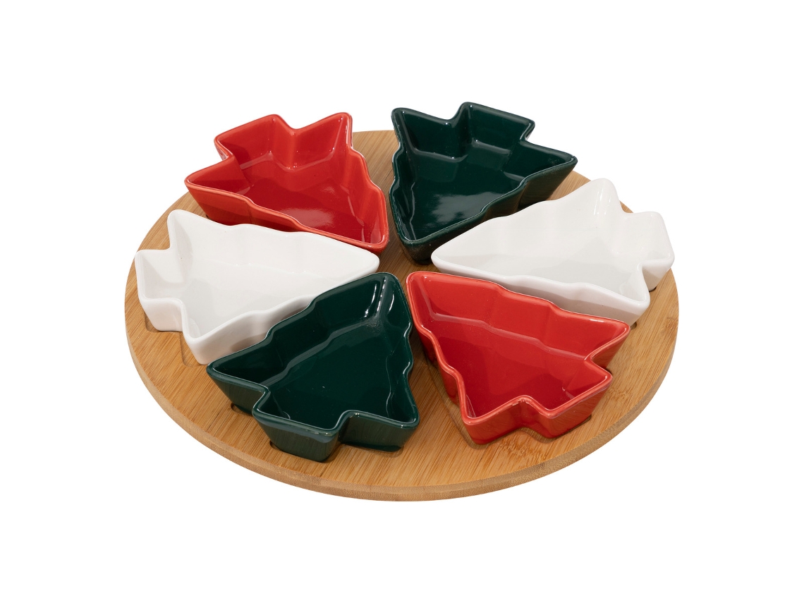 Conjunto de aperitivos de abeto de bambu com 6 peças, multicolorido FEERIC LIGHTS & CHRISTMAS