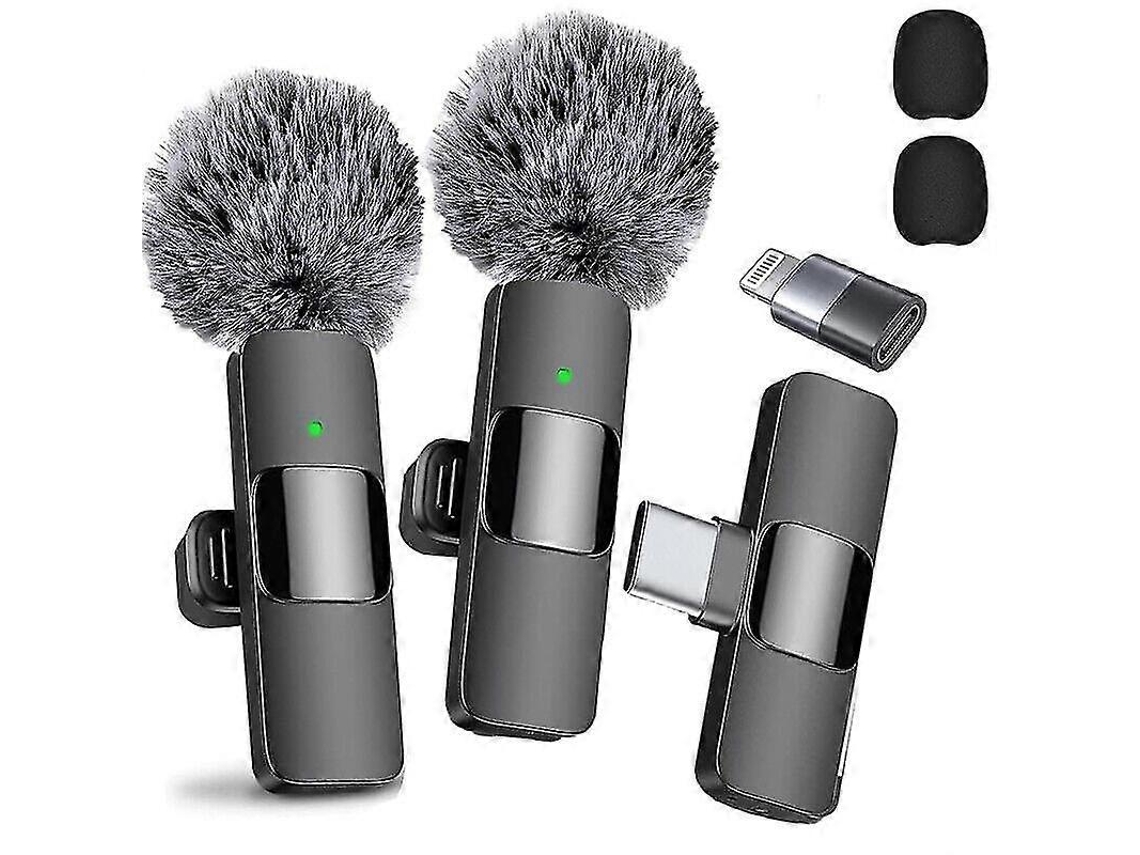 2024 Mini Microfone De Lapela Sem Fio Para Iphone Tipo C Gravação Vlog Qm Aquaforge