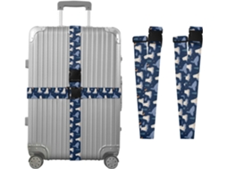 Conjunto De 2 Cintas Bagagem Em Formato Urso Polar Com Estampa Nuvem E Árvore Para Malas, Cintas De Viagem, Acessórios