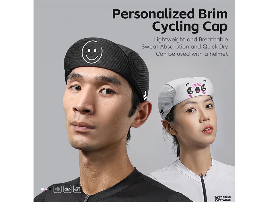 Boné De Ciclismo West Biking Preto Leve Respirável Em Malha De Secagem Rápida Com Forro Para Capacete Ideal Para Ciclismo Ao Ar Livre