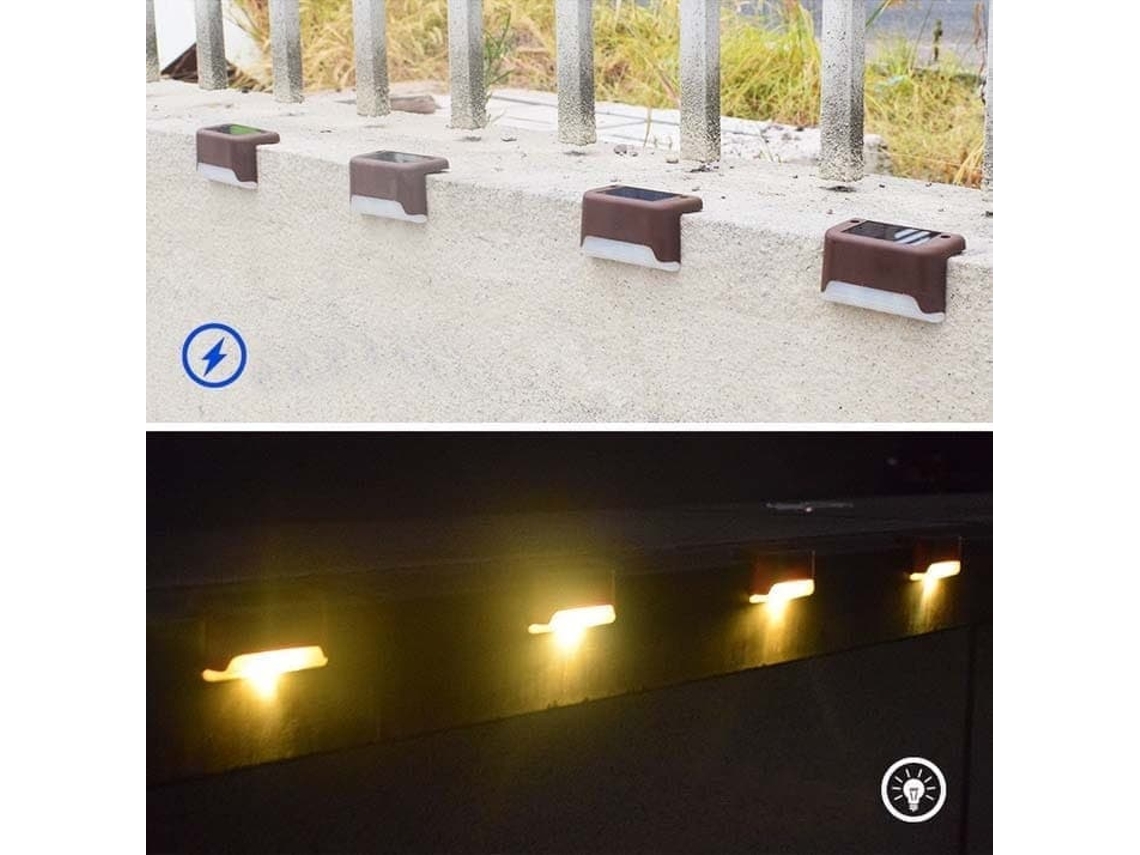 Kit com 16 Luminária Solar para cerca e escadas marrom IP à prova D'água AQUAFORGE
