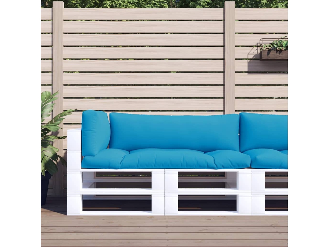 Vidaxl Almofadões Para Paletes 3 Pcs Tecido Azul-claro