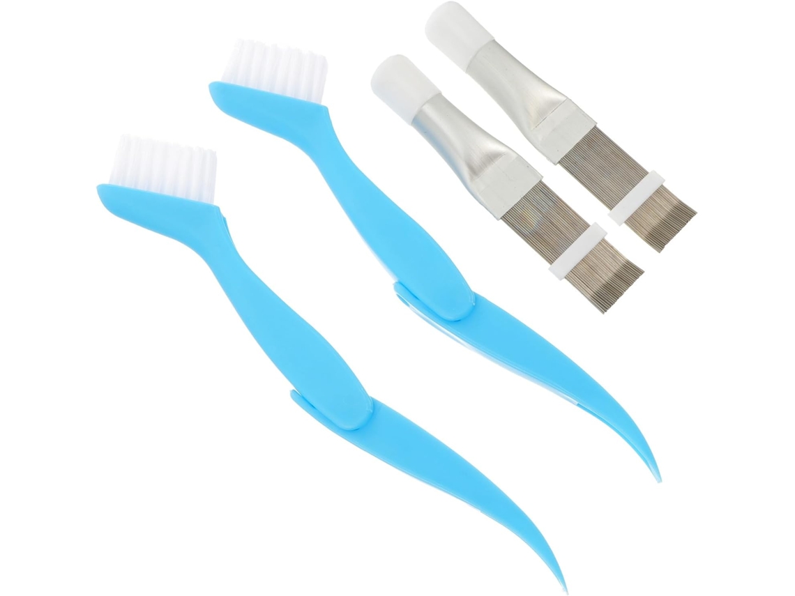 Conjunto De 4 Escovas Dobráveis Aço Inoxidável Yarnow, Ideais Para Limpeza De Aletas E Condensadores Ar Condicionado