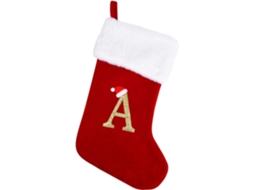 Meia De Natal De 20 Polegadas Com Estampa De Letras, Meia De Natal Vermelha Grande, Adequada Para Árvore De Natal E Decorações Natalinas A