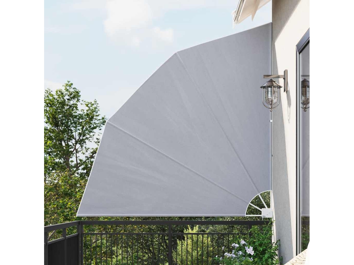 Vidaxl Toldo Lateral Dobrável Para Varanda 210x210 Cm Cinzento
