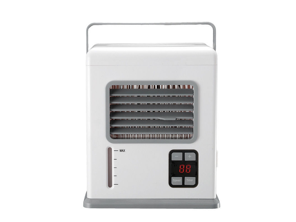 Mini Ventilador Usb Visor Digital Branco/cinza