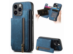 Capa Para Iphone 14 Pro Max Pele Sintética Azul