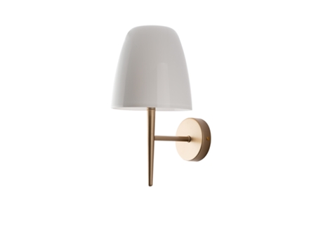 Aplique Ares com Estrutura em Metal Dourado e Difusor em Vidro Branco