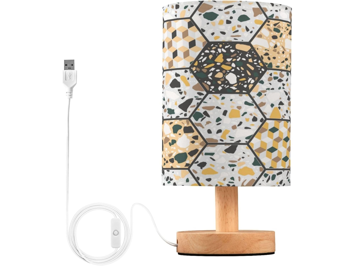 Tampo de mesa com iluminação LED e azulejos hexagonais antigos, luminárias LED modernas para quarto infantil, tapete para chão.