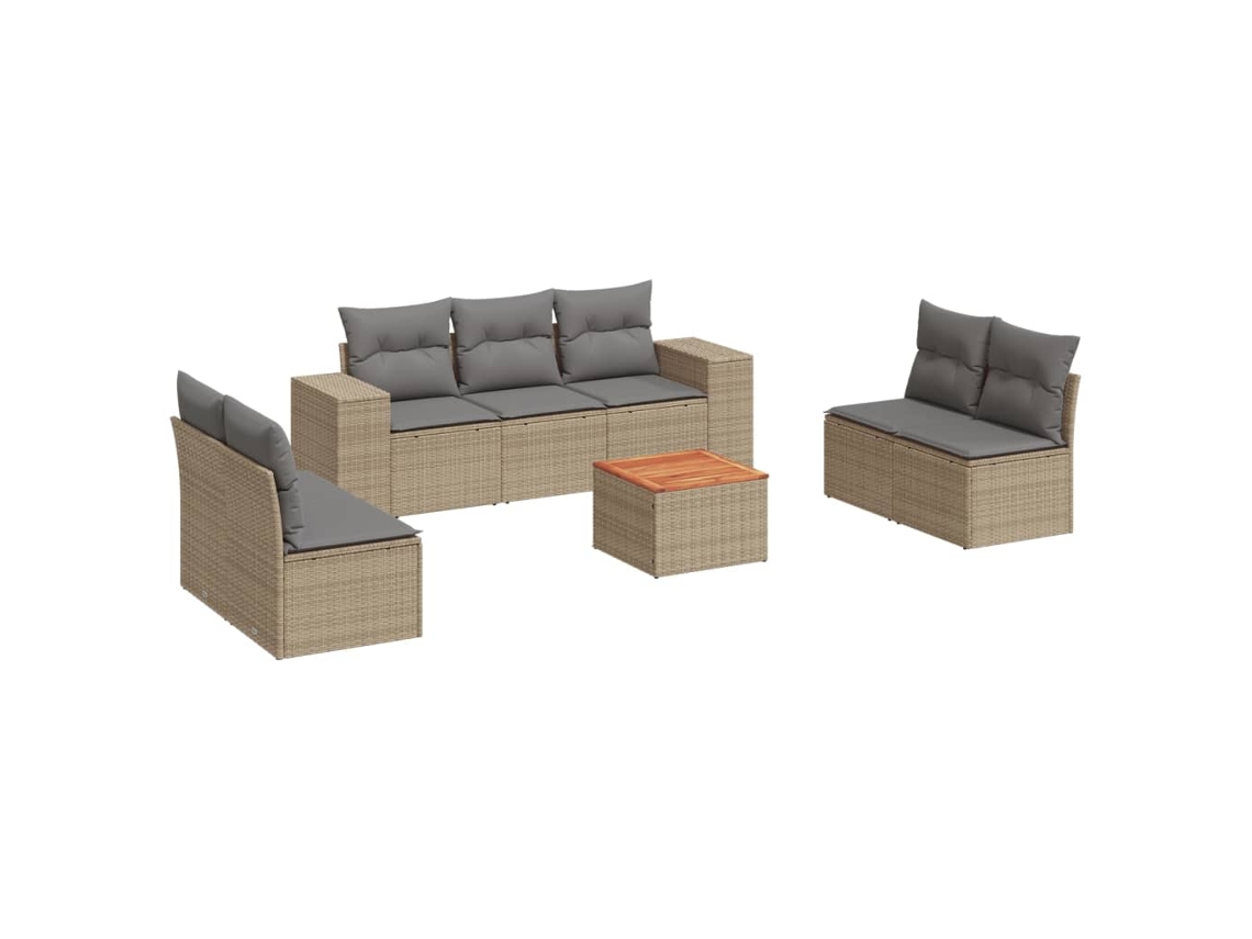 Garden Sofa Set, Garden Sofa Sets Vidaxl Bege Rattan / Vime (n/a)