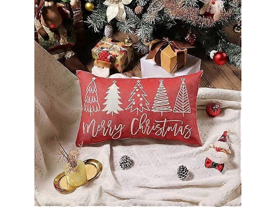 Capa De Almofada De Natal 30 X 50 Cm Com Zíper