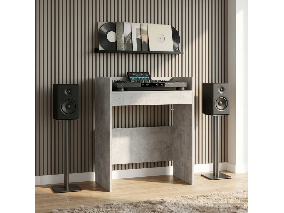 Vidaxl Mesa De Dj Cinzento Cimento 82 X 45 X 102 Cm