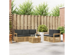 Vidaxl Conjunto De Sofás Para Exterior 6 Unid. Branco E Antracite