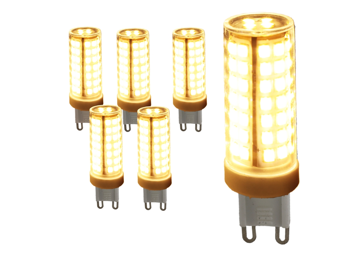 Pacote Com 6 Lâmpadas Led G9 Tubulares 6w 3000k Luz Quente Eficiência E Durabilidade Alpinaluz
