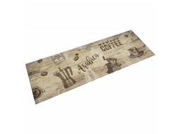 Vidaxl Tapete De Cozinha Lavável 60x180 Cm Veludo Padrão Café Castanho