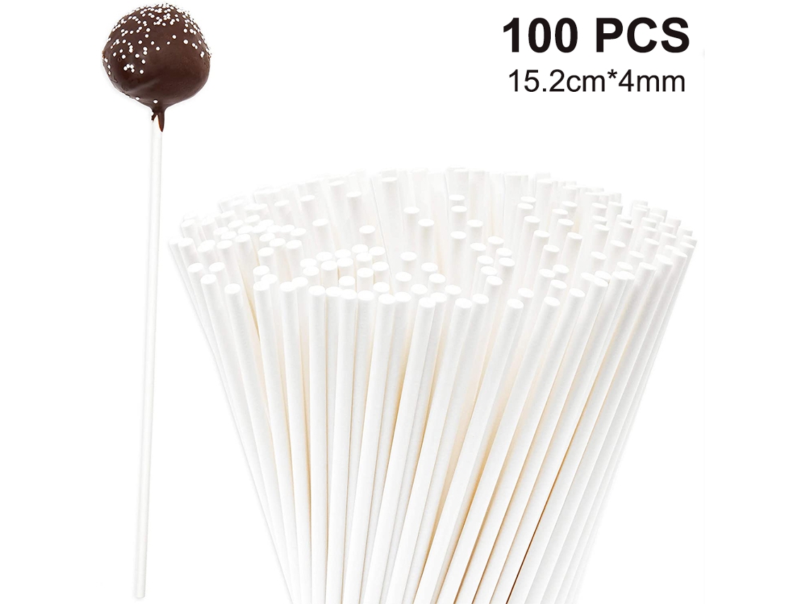 Palitos Para Pirulito 100 Unidades, Palitos Para Marshmallow, Segurança Alimentar, Criativos, Multiuso 152x4mm