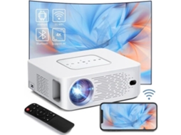 EKASN Videoprojecteur 1080P Nativo 4K Full Hd Portátil Android9.0 Wifi Bt Projetor Youtube Netflix-Branco