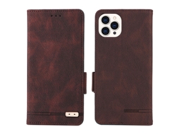 Capa Para Iphone 15 Pro Max Pele Sintética Castanho