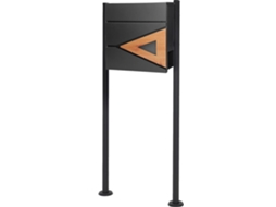 Caixa de Correio 37X36,5X11 Cm Antracite/Madeira Aspecto Aço ML-DESIGN