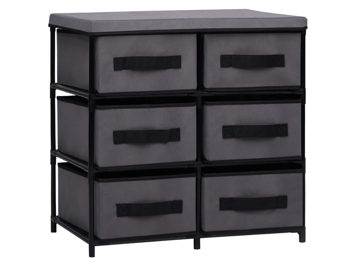 Vidaxl Armário De Arrumação Com 6 Gavetas 55x29x55 Cm Aço Cinzento