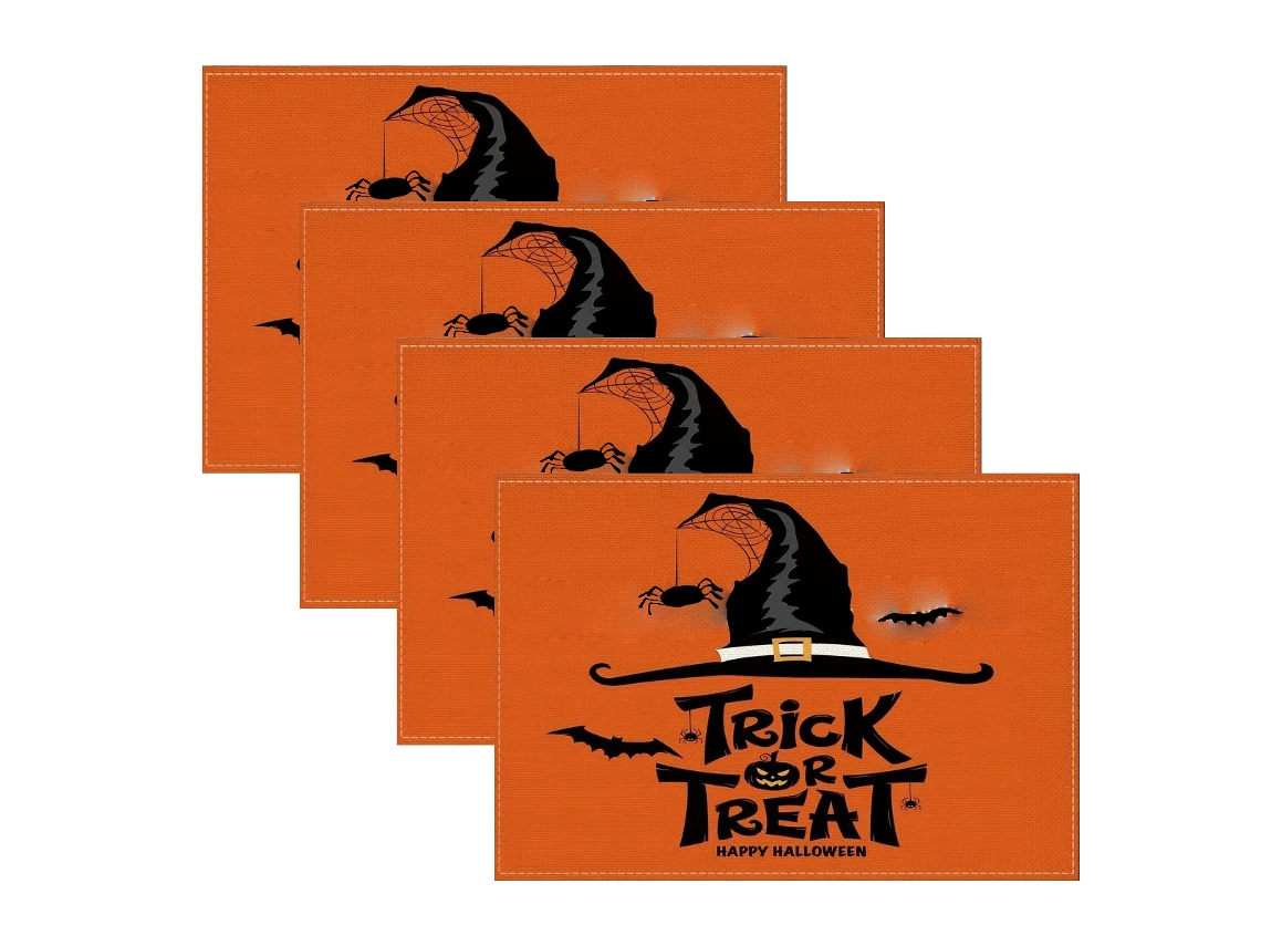 Sousplat Halloween Pvc Com Esqueletos E Doces