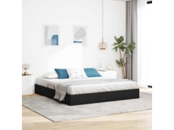 Vidaxl Cama Com Armazenamento Preto 180 X 200 Cm Tecido
