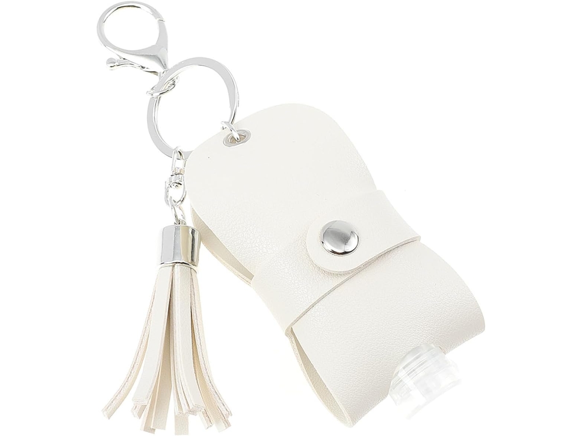 Chaveiro Portátil Couro Estojo Branco Recarregável Perfume Loção Acessório Prático Compras Esportes GOKOCO