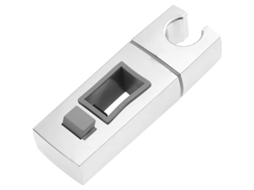 Suporte Deslizante Nova Line para Chuveiro em Rail, 18x30mm, Retangular, Quadrado, Cromado, Sem Perfuração