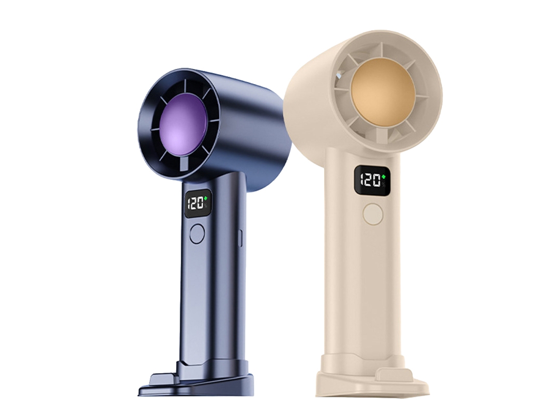 Laxiscreed Ventilador De Mão Inteligente Com Visor Digital, Portátil E Recarregável Por Usb
