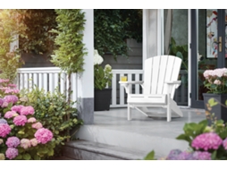 KETER espreguiçadeira ALPINE ADIRONDACK BRANCO piscina terraço resina varanda poltrona cadeira reclinável 80x93x93 cm LxPxA