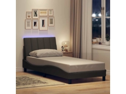 Estrutura De Cama Sem Colchão 90x190 Cm Tecido Cinzento-escuro