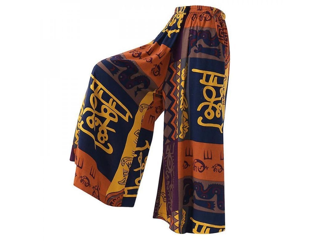 2026 pantalones Hippie Boho de Pierna Ancha Holgado para Mujer Con Estilo Patchwork Talla Plus 5xl Morado