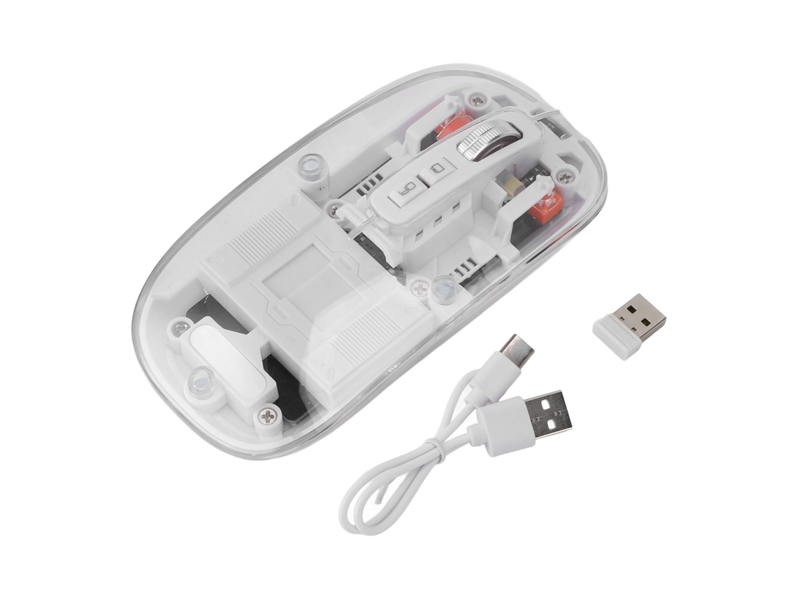 Mouse Sem Fio Bluetooth Transparente Branco