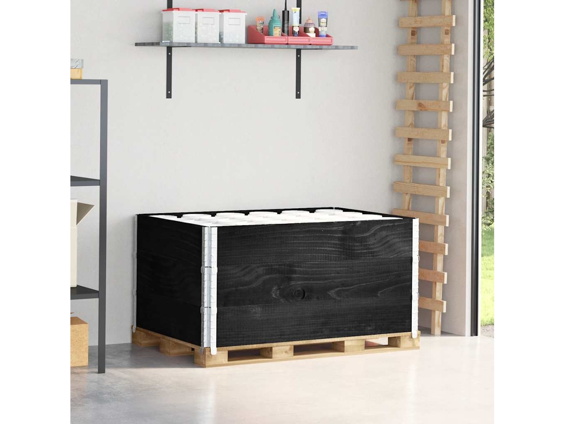 Vidaxl Colares P/ Paletes 3 Pcs 120x80 Cm Madeira Pinho Maciça Preto