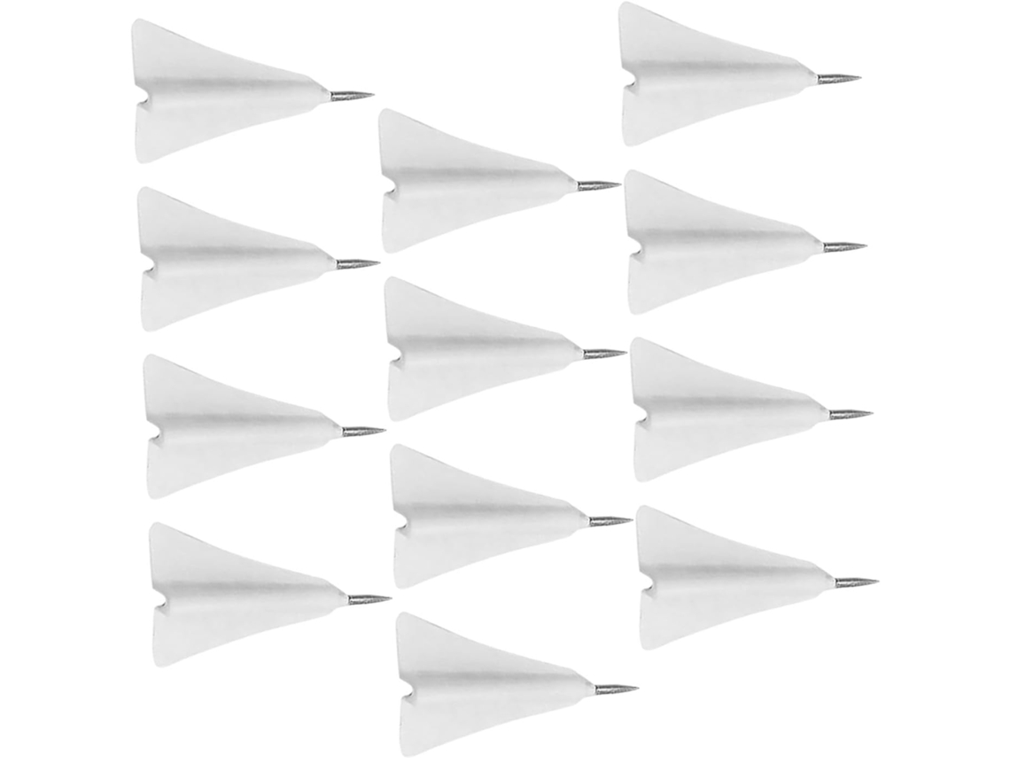 Conjunto De 12 Tachinhas Criativas Em Formato Avião, Substituíveis, Para Quadros De Cortiça E Mapas Acessório