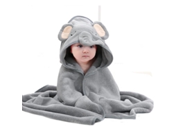 Toalha de capuz para bebê com padrão animal, ultra macia e absorvente | S/MARCA