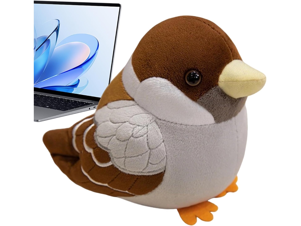 Pássaro De Pelúcia 15 Cm, Fofo, Macio E Realista.