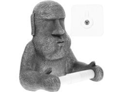 Porta Papel Toalha Em Resina Com Design De Estátua Moai, Organizador Estável E Durável Para Rolos De Papel Toalha