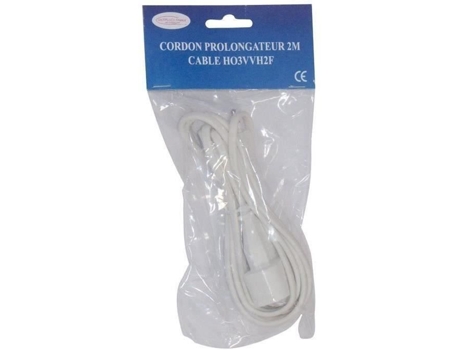 Extensão 2x0,75 Mm² 2 M Branco Satiplugs France