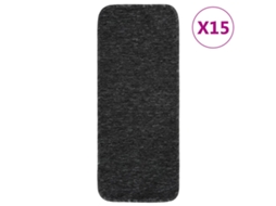 Vidaxl Tapetes Antiderrapantes Retang. Escadas 15pcs 60x25cm Antracite