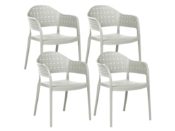 Quatro Cadeiras Empilháveis Para Interior E Exterior Beliani Narino De Polipropileno Verde Claro 55x50x78