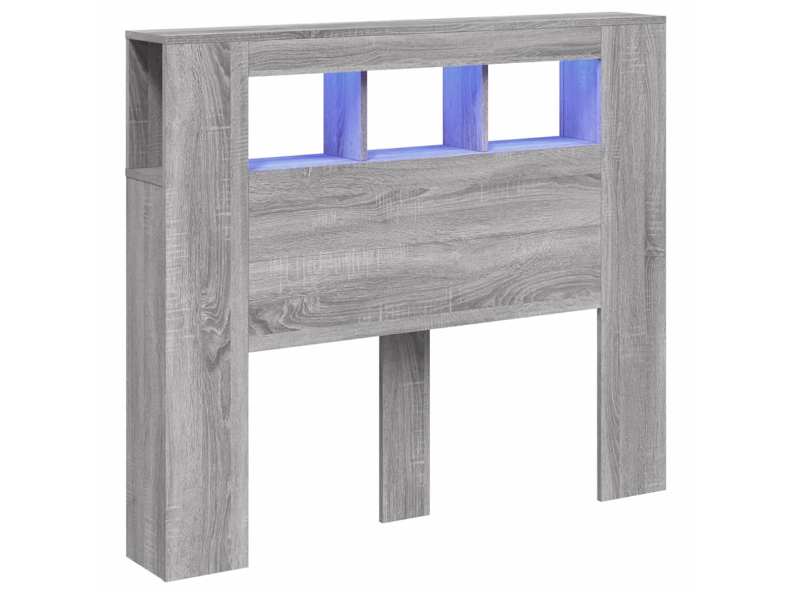 Cabeceira C/ Leds 120x18,5x103,5 Cm Sonoma Cinzento MAISON EXCLUSIVE
